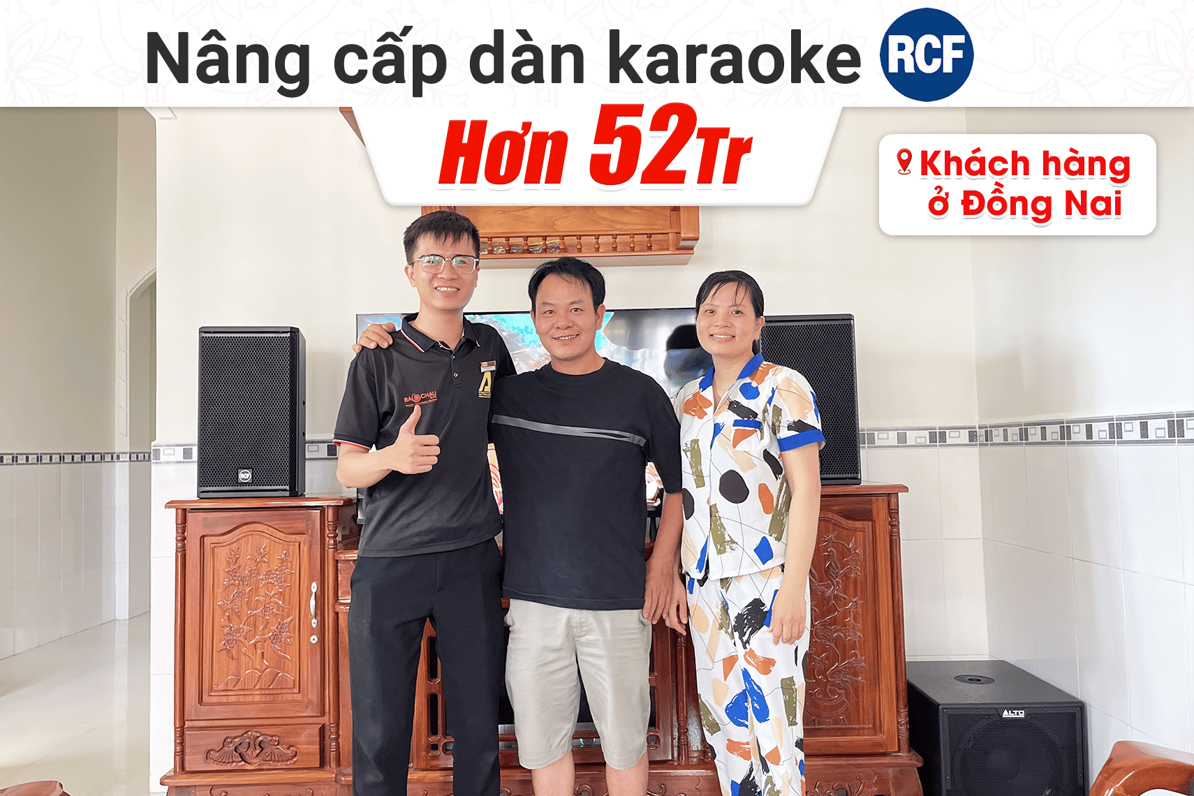 Lắp đặt dàn karaoke RCF hơn 52tr cho khách hàng tại Đồng Nai (RCF X-MAX 10, Denon DP-N1600, Alto TX12S)