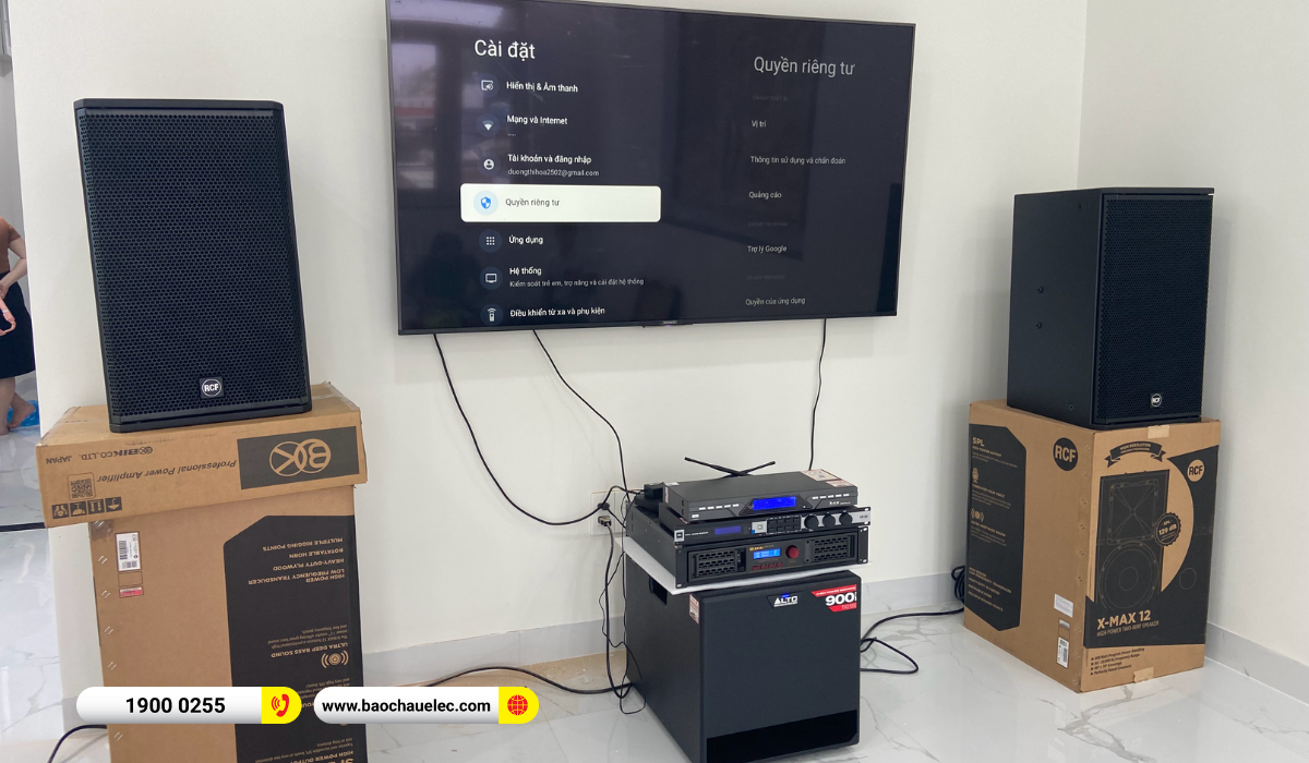 Lắp đặt d&agrave;n karaoke RCF hơn 61tr cho chị Hoa tại TPHCM