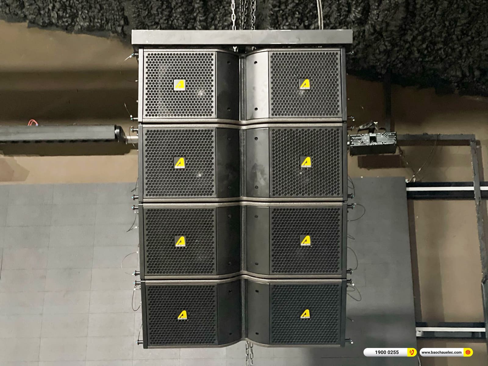 Lắp đặt d&agrave;n line array ACTPRO gần 593tr cho qu&aacute;n bar ở Tr&agrave; Vinh