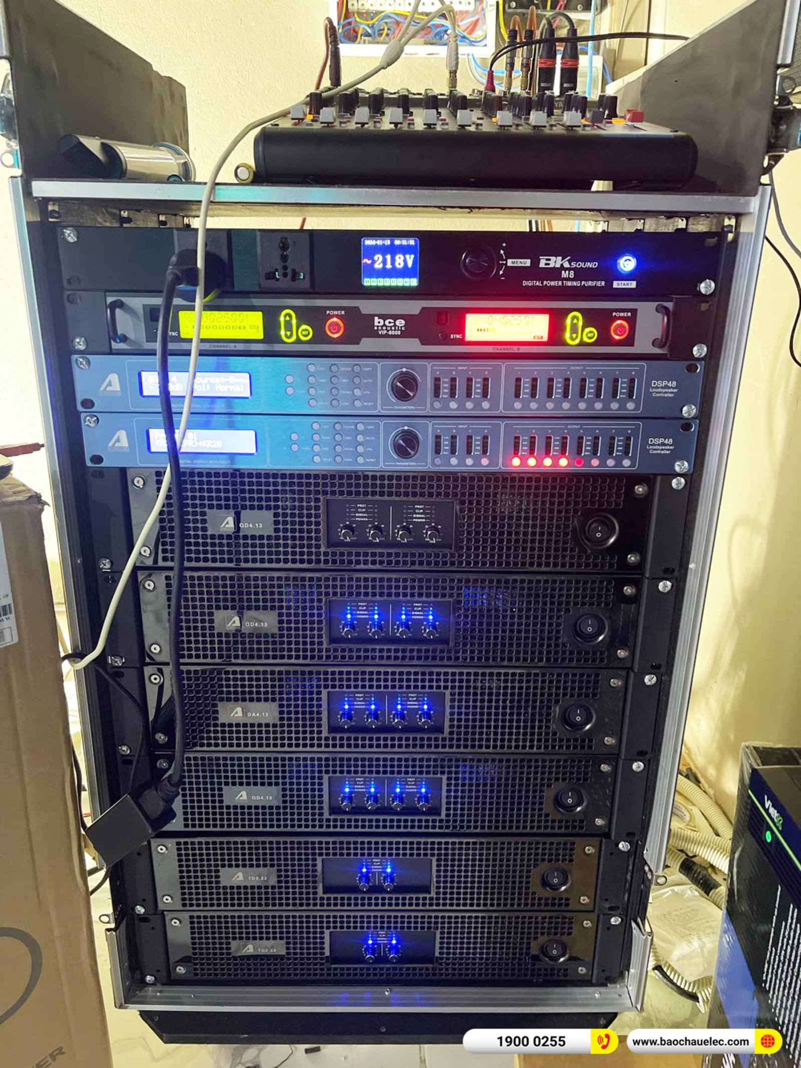 Lắp đặt d&agrave;n line array ACTPRO gần 593tr cho qu&aacute;n bar ở Tr&agrave; Vinh