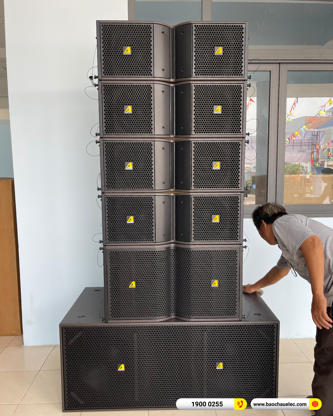 Lắp đặt d&agrave;n Line Array Actpro sự kiện, hội trường cho UBND Huyện Củ Chi tại TP HCM