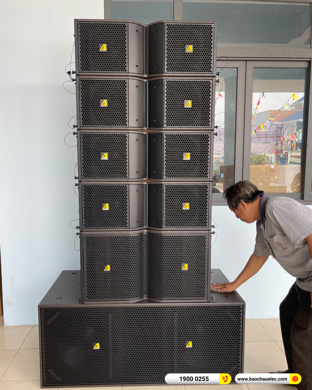 Lắp đặt d&agrave;n Line Array Actpro sự kiện, hội trường cho UBND Huyện Củ Chi tại TP HCM