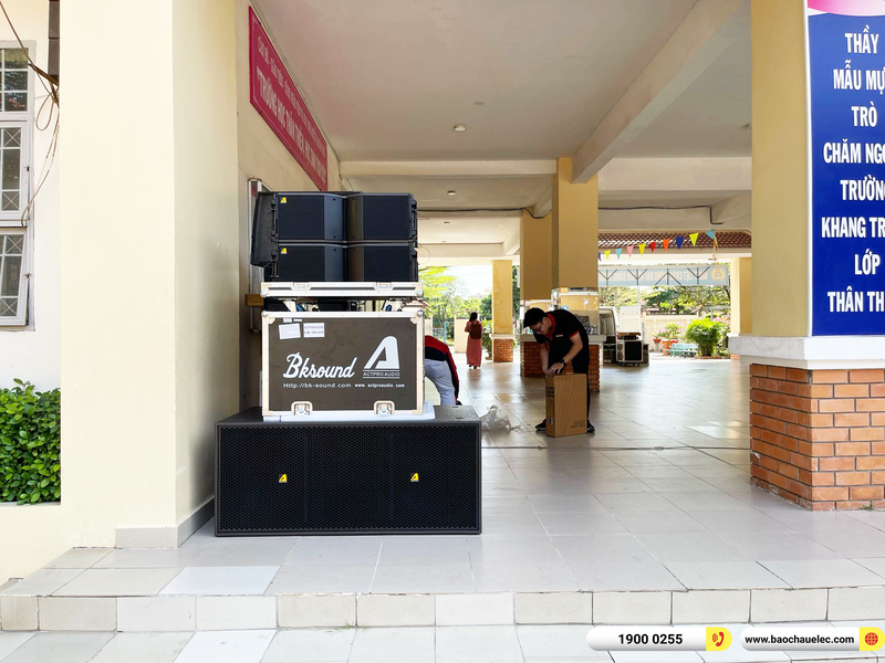 Lắp đặt d&agrave;n line array Actpro sự kiện gần 125tr cho Trường THCS Đặng Tấn T&agrave;i ở TPHCM