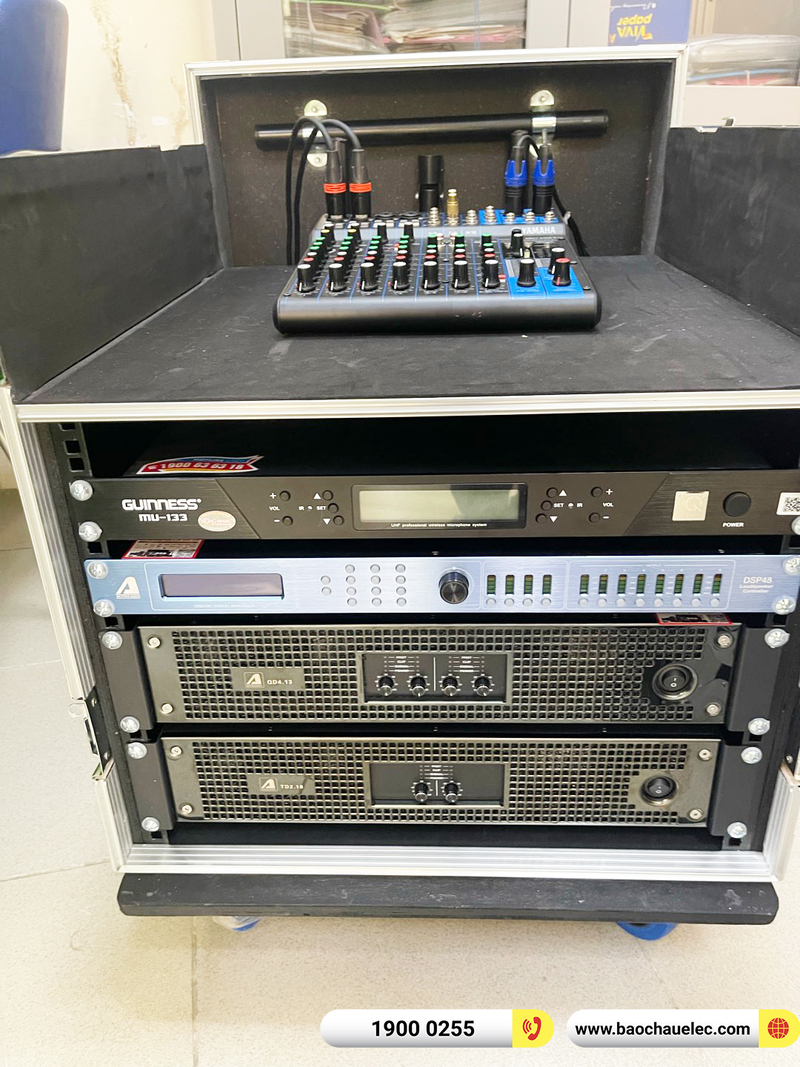 Lắp đặt d&agrave;n line array Actpro sự kiện gần 125tr cho Trường THCS Đặng Tấn T&agrave;i ở TPHCM