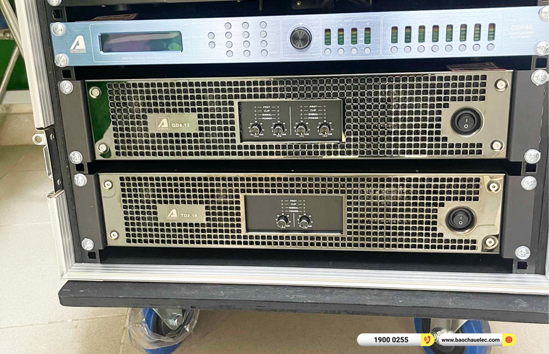 Lắp đặt d&agrave;n line array Actpro sự kiện gần 125tr cho Trường THCS Đặng Tấn T&agrave;i ở TPHCM