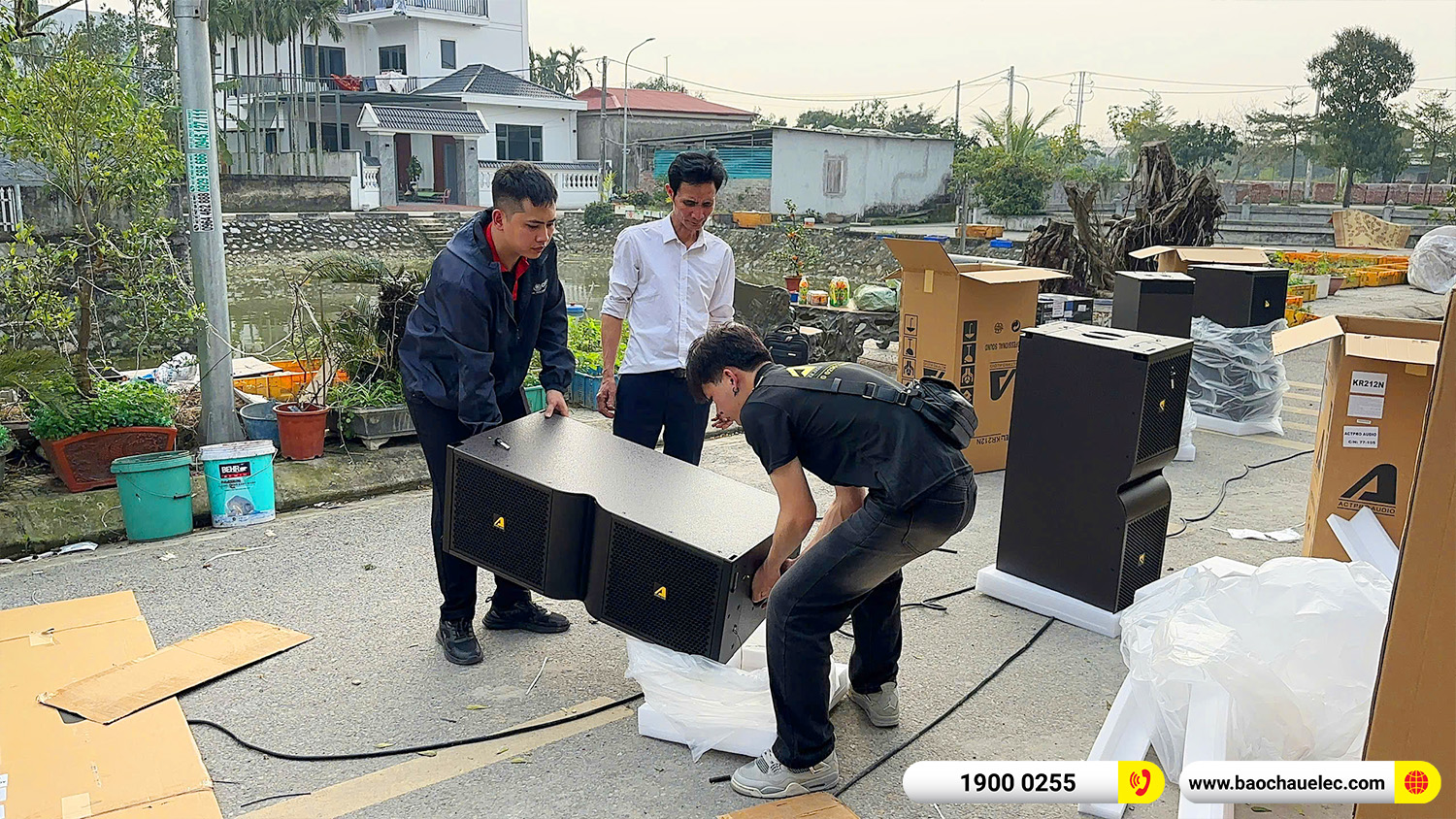 Lắp đặt d&agrave;n Line Array Actpro sự kiện, đ&aacute;m cưới hơn 242tr cho anh Hoan tại H&agrave; Nam