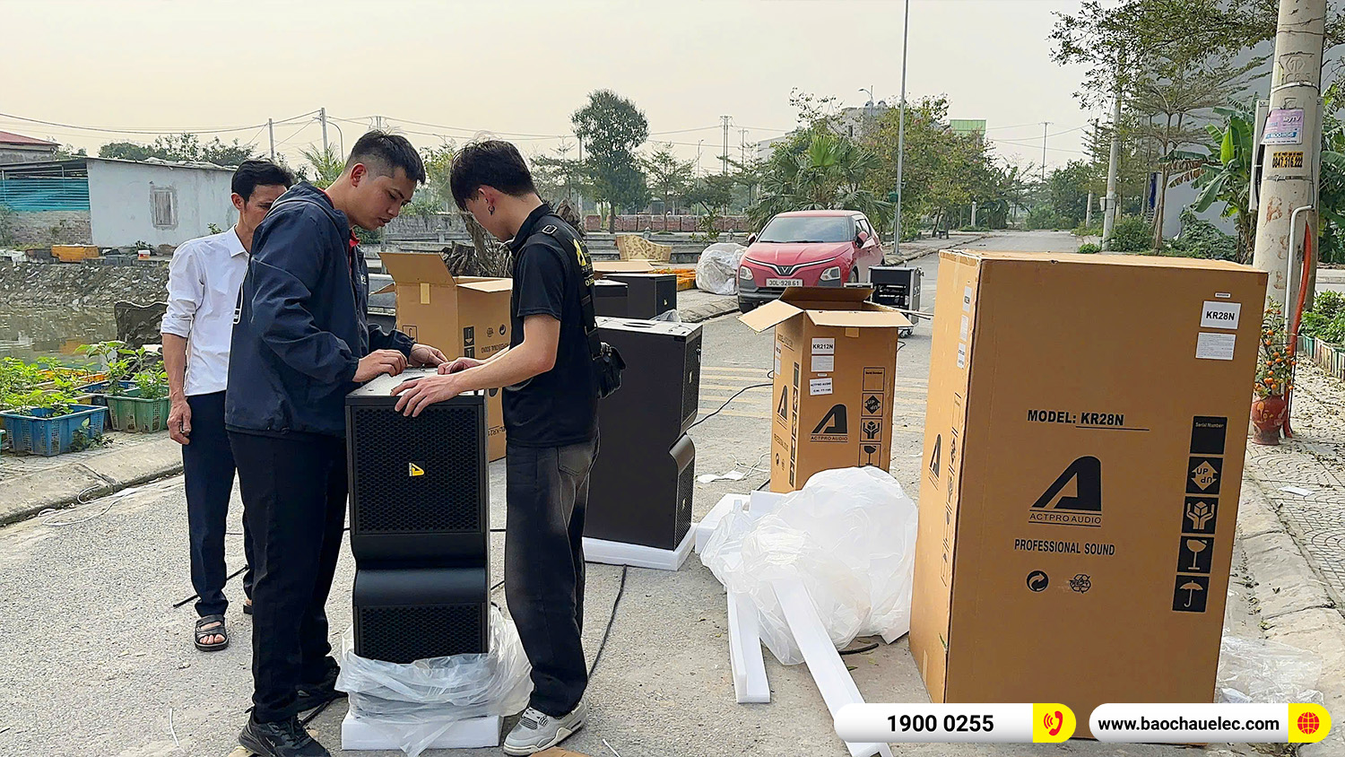 Lắp đặt d&agrave;n Line Array Actpro sự kiện, đ&aacute;m cưới hơn 242tr cho anh Hoan tại H&agrave; Nam
