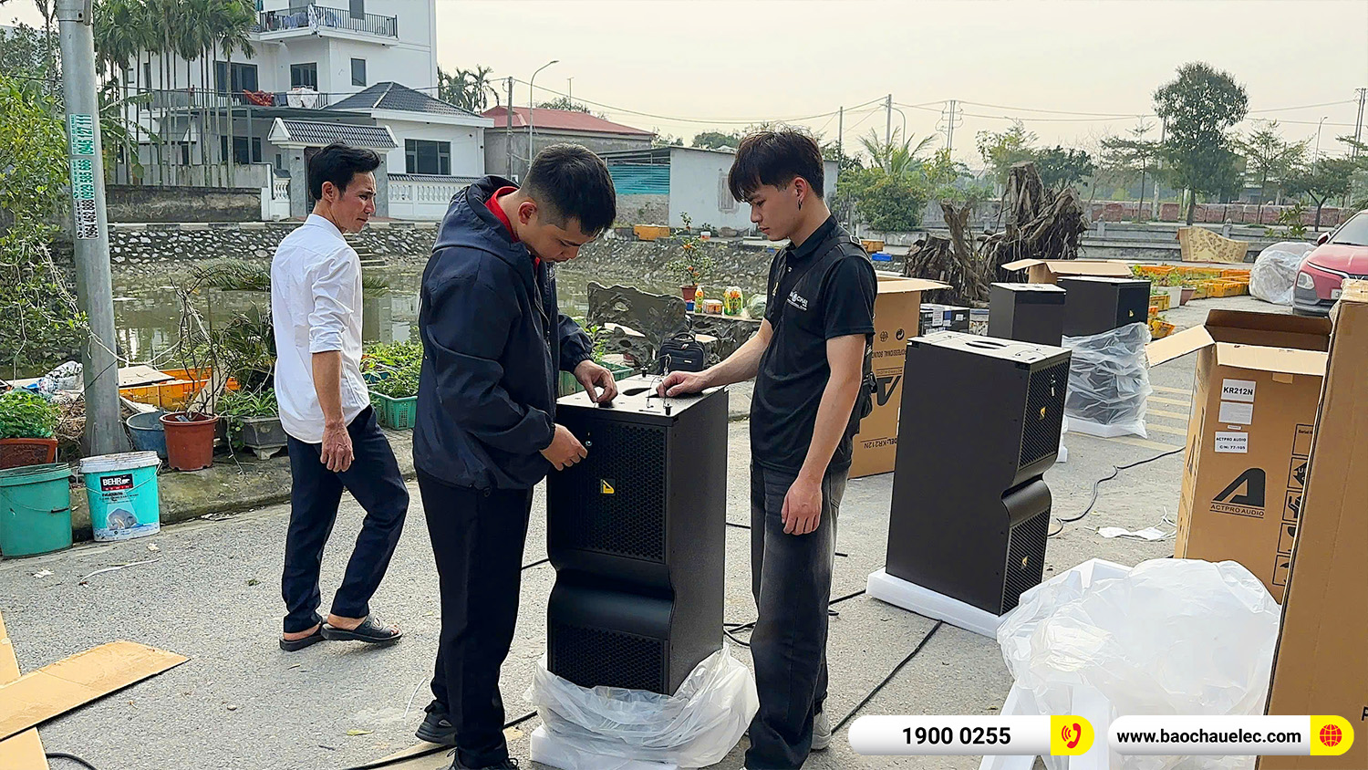 Lắp đặt d&agrave;n Line Array Actpro sự kiện, đ&aacute;m cưới hơn 242tr cho anh Hoan tại H&agrave; Nam