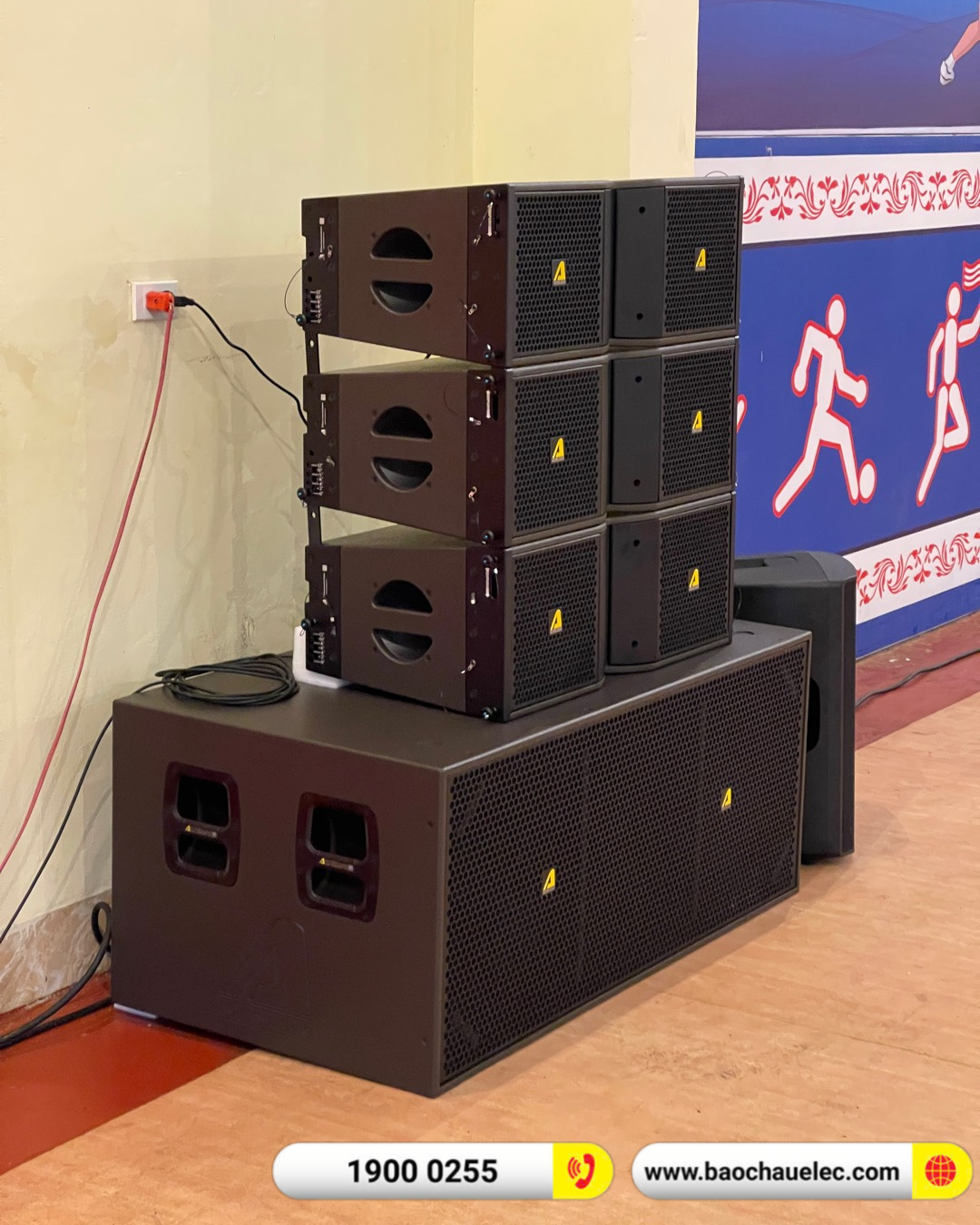 Lắp đặt d&agrave;n Line Array Actpro sự kiện, s&acirc;n khấu cho c&ocirc;ng ty cổ phần thương hiệu Việt tại H&agrave; Nội