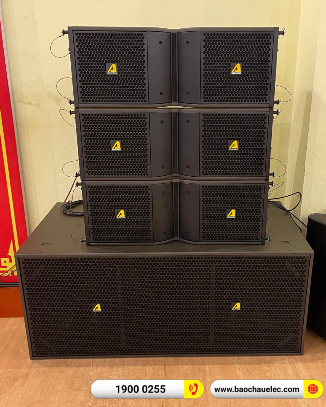Lắp đặt d&agrave;n Line Array Actpro sự kiện, s&acirc;n khấu cho c&ocirc;ng ty cổ phần thương hiệu Việt tại H&agrave; Nội