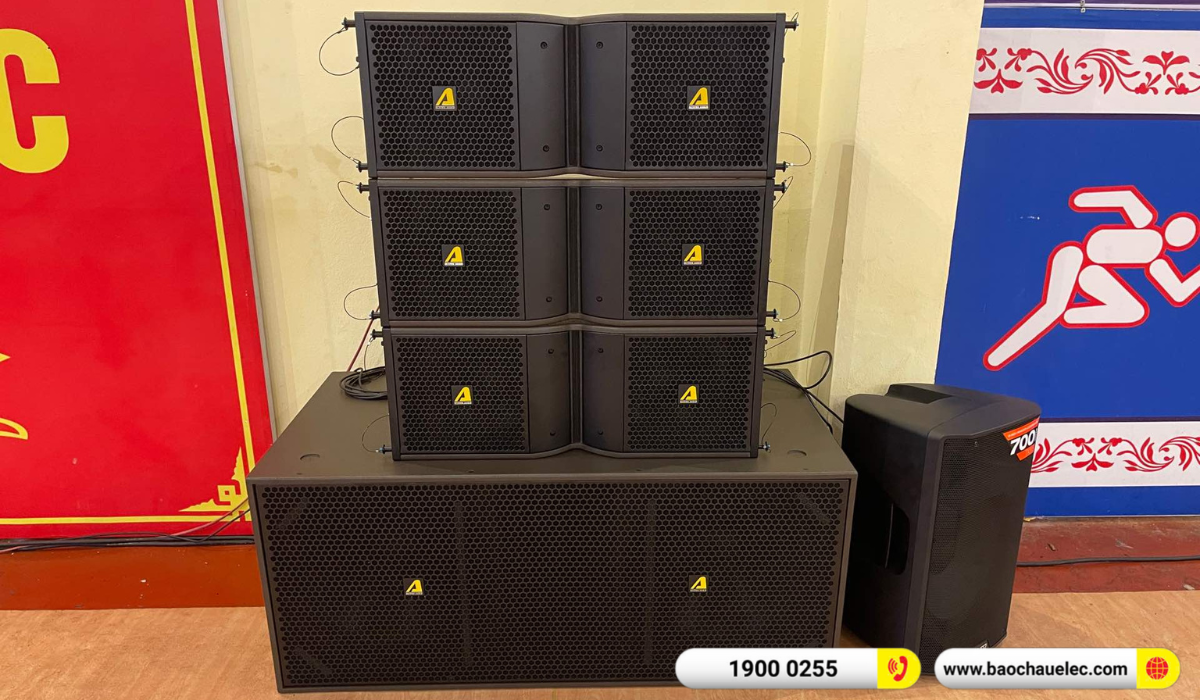 Lắp đặt d&agrave;n Line Array Actpro sự kiện, s&acirc;n khấu cho c&ocirc;ng ty cổ phần thương hiệu Việt tại H&agrave; Nội