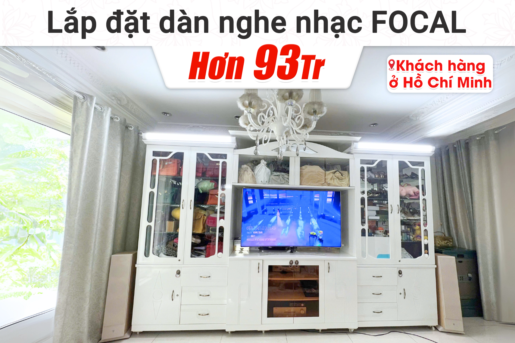 Lắp đặt dàn nghe nhạc Focal hơn 93tr cho khách hàng tại TP HCM (Focal Theva N3, Yamaha A-S1200, Yamaha WXC-50)