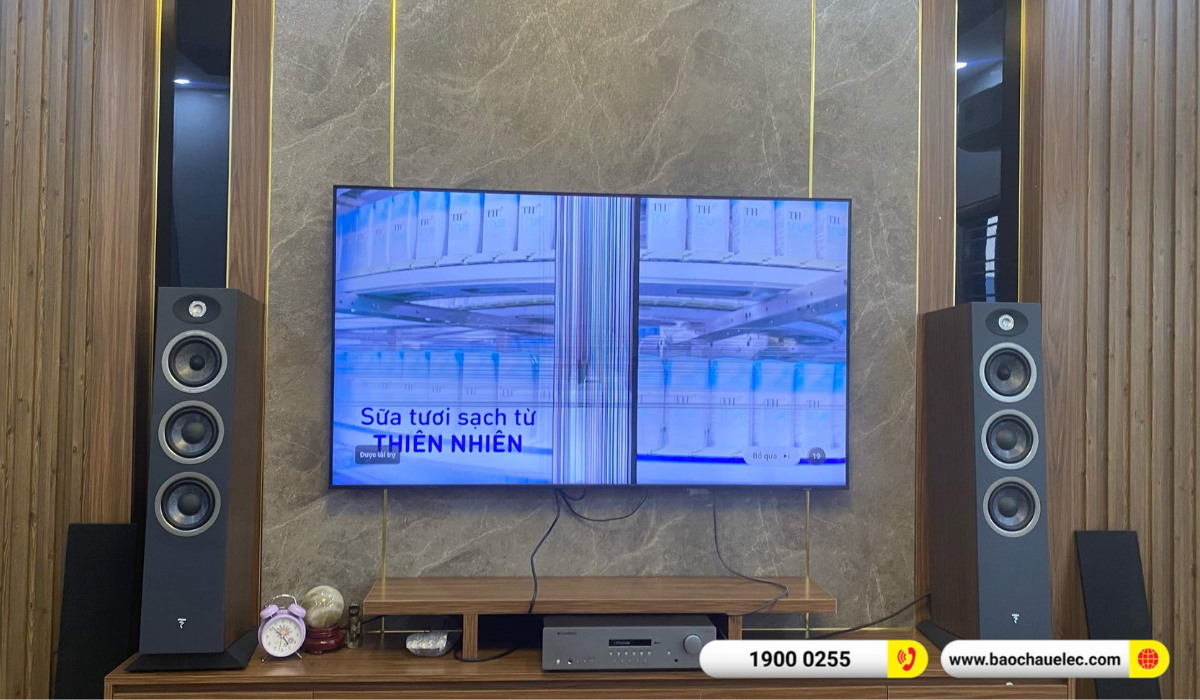 Lắp đặt d&agrave;n nghe nhạc Focal hơn 75r cho anh Trường tại Hải Ph&ograve;ng (Focal Theva N2, Cambridge Audio AXR100)