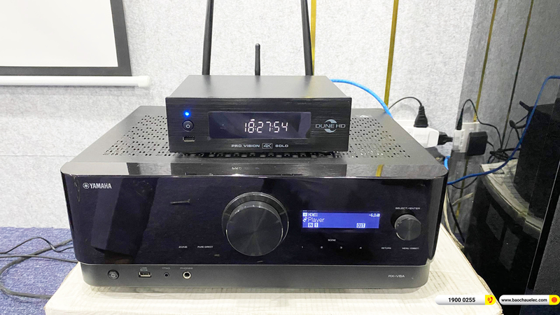 Lắp đặt d&agrave;n nghe nhạc, xem phim, m&aacute;y chiếu Yamaha hơn 56tr cho chị Li&ecirc;n ở Quảng Ninh