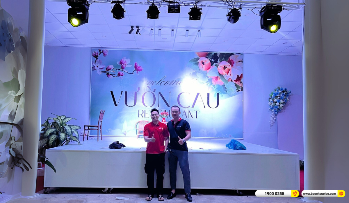 Lắp đặt hệ thống &aacute;nh s&aacute;ng hơn 28tr cho nh&agrave; h&agrave;ng Vườn Cau Qu&aacute;n tại Tiền Giang
