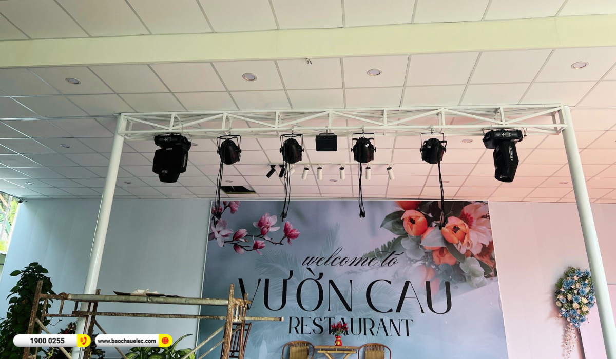 Lắp đặt hệ thống &aacute;nh s&aacute;ng hơn 28tr cho nh&agrave; h&agrave;ng Vườn Cau Qu&aacute;n tại Tiền Giang