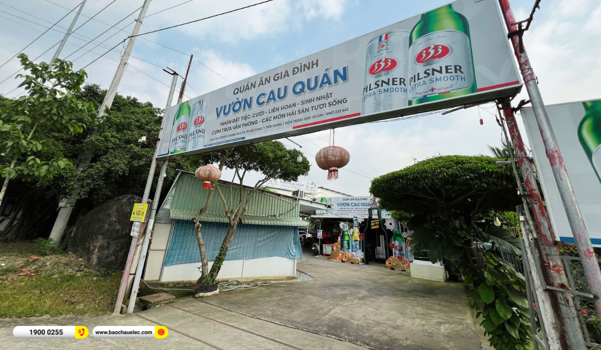 Lắp đặt hệ thống &aacute;nh s&aacute;ng hơn 28tr cho nh&agrave; h&agrave;ng Vườn Cau Qu&aacute;n tại Tiền Giang