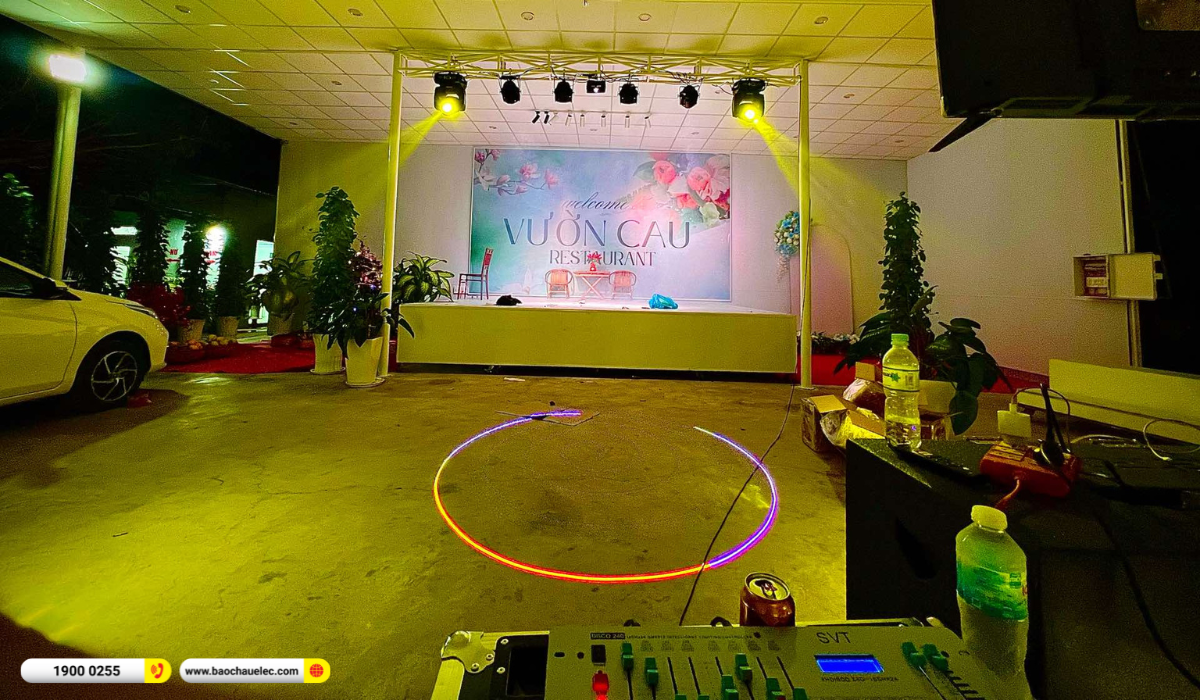 Lắp đặt hệ thống &aacute;nh s&aacute;ng hơn 28tr cho nh&agrave; h&agrave;ng Vườn Cau Qu&aacute;n tại Tiền Giang