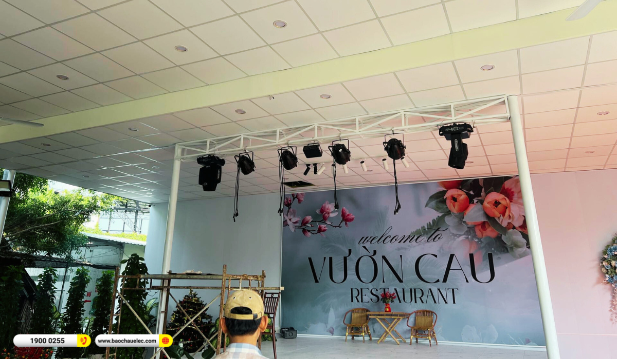 Lắp đặt hệ thống &aacute;nh s&aacute;ng hơn 28tr cho nh&agrave; h&agrave;ng Vườn Cau Qu&aacute;n tại Tiền Giang