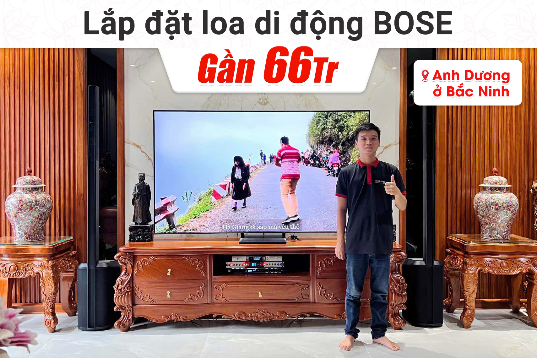 Lắp đặt cặp loa di động Bose L1 Pro8 gần 66tr cho anh Dương tại Bắc Ninh
