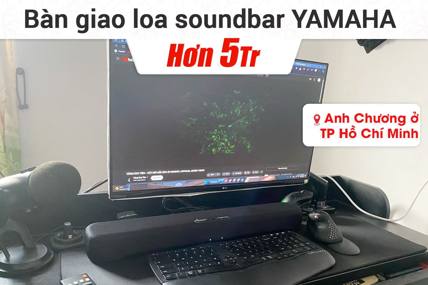 Lắp đặt loa soundbar Yamaha SR-C20A cho anh Chương ở TPHCM