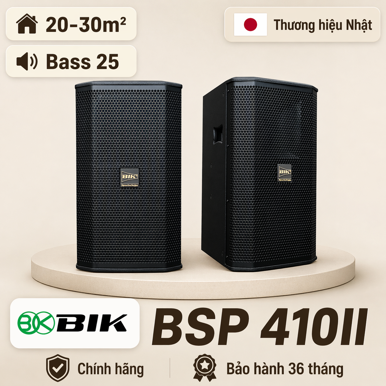 Loa karaoke Nhật BIK BSP 410II Cao Cấp (Full bass 25cm)