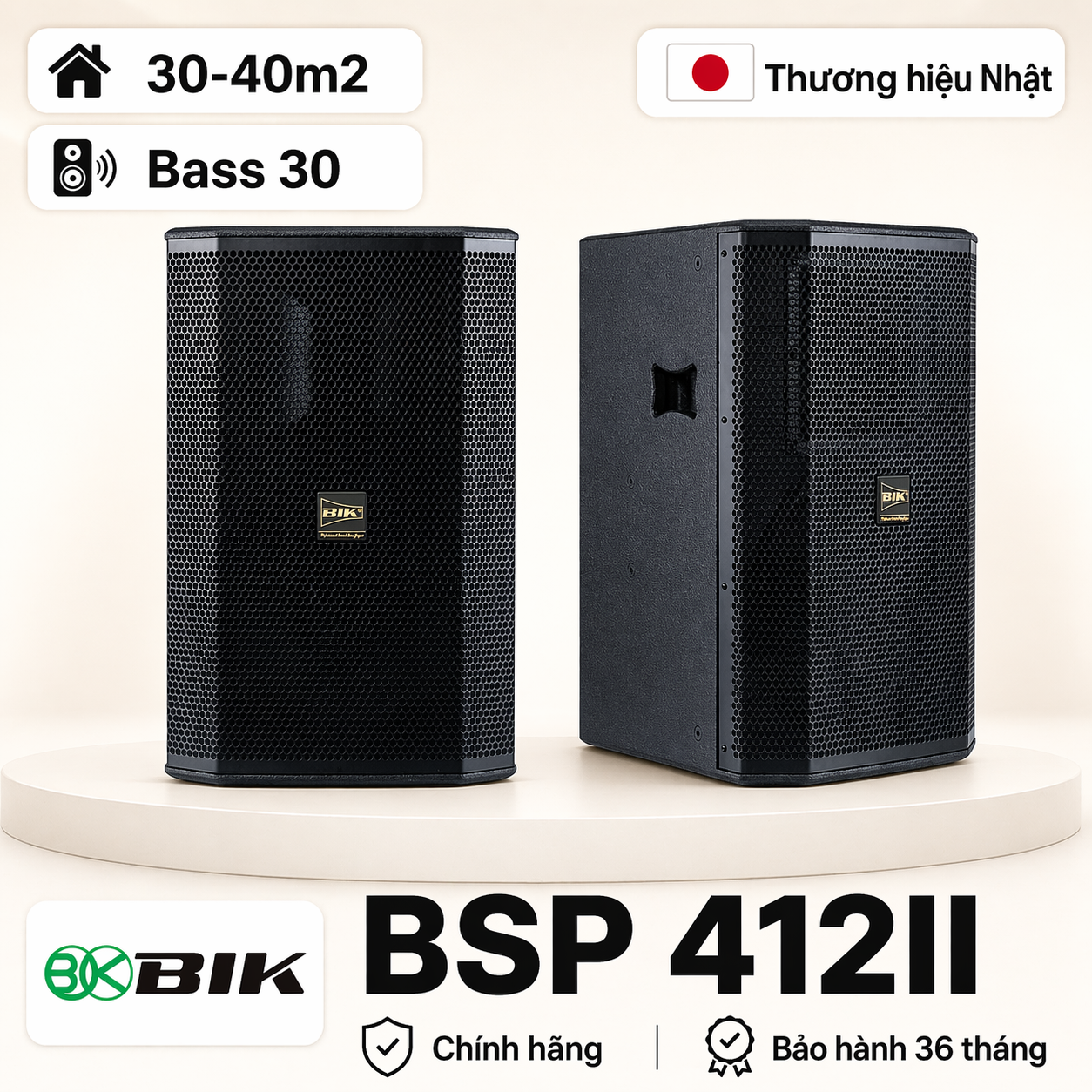 Loa karaoke Nhật BIK BSP 412II Cao Cấp (Full bass 30cm)