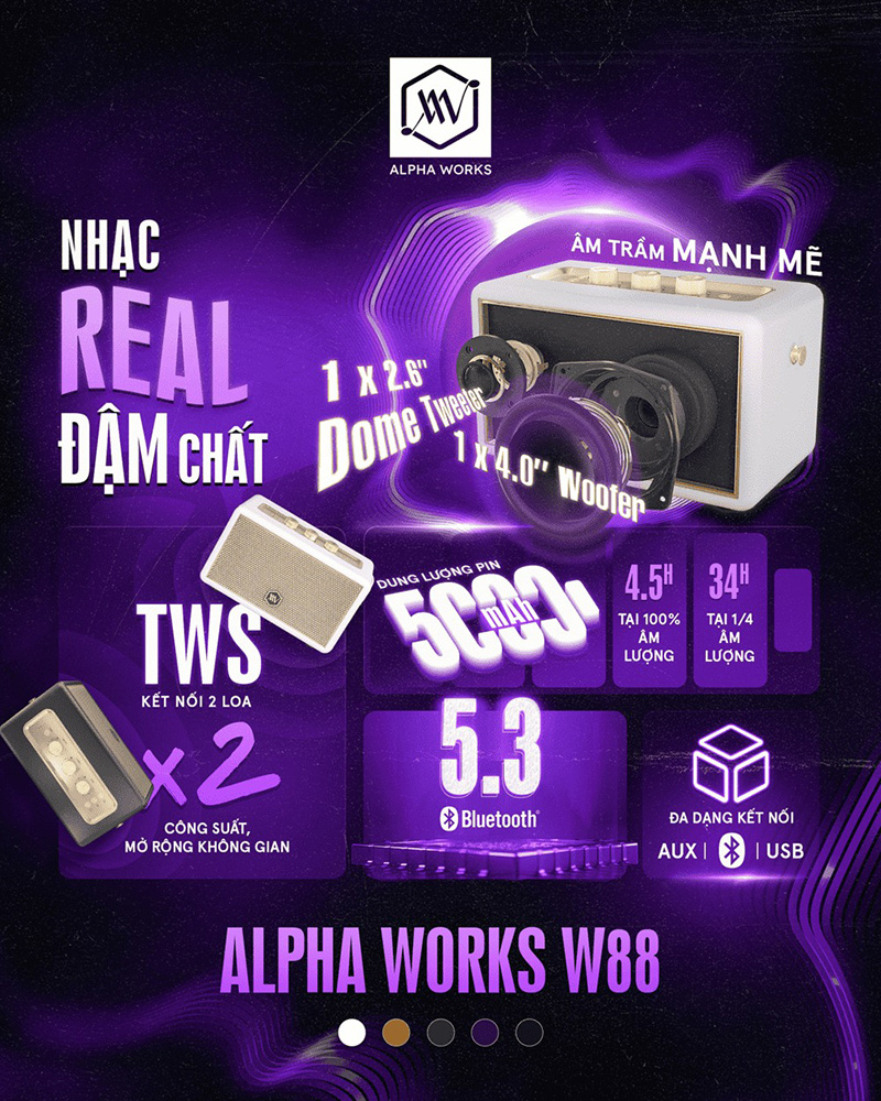 Loa bluetooth Alpha Work W88