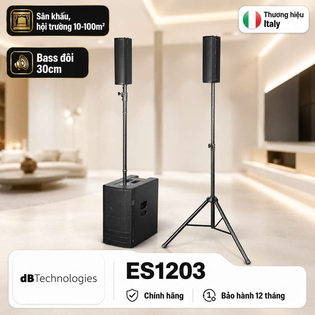 Hệ thống Loa cột dBTechnologies ES1203 (Bass đôi 30cm, 2400W, 132dB, Digipro G4)