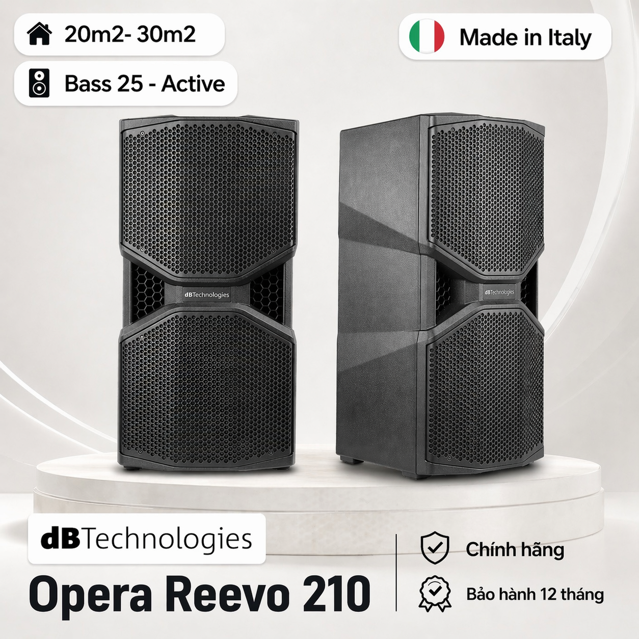 Loa dBTechnologies Opera Reevo 210 (Bass đôi 25cm, Active, Made in Italy, Từ Neo)