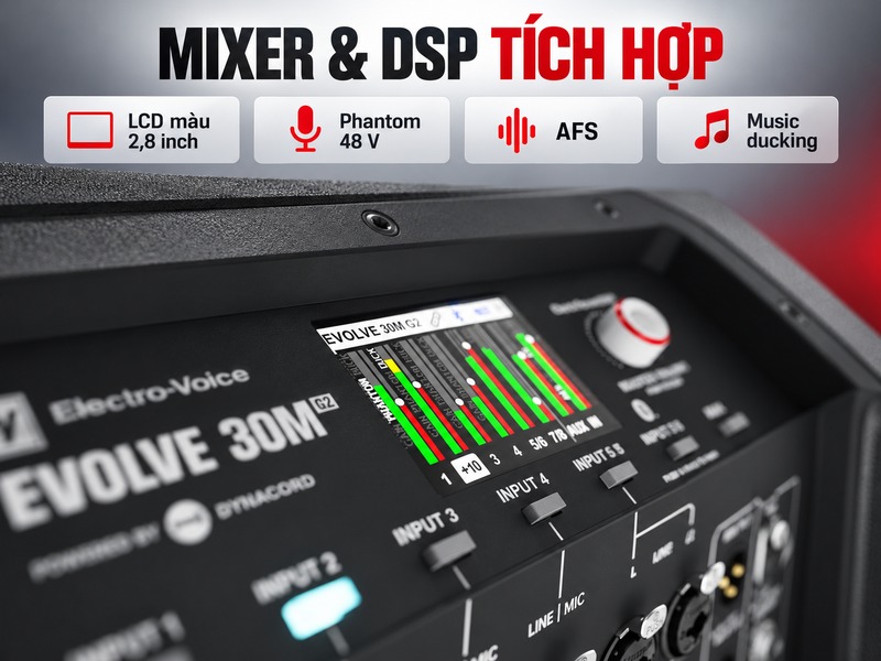 Mixer và các tính năng DSP của EVOLVE 30M G2