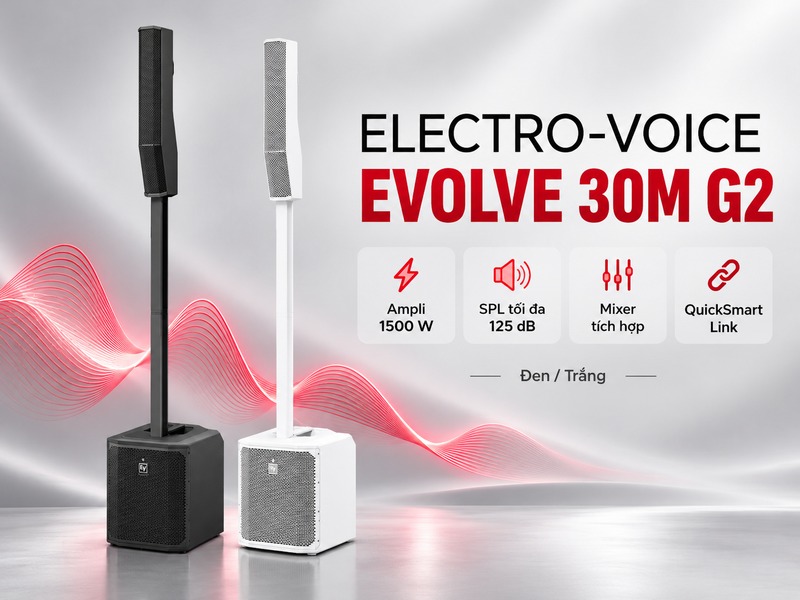 Tổng quan loa Electro Voice Evolve 30M G2 hai màu Đen và Trắng