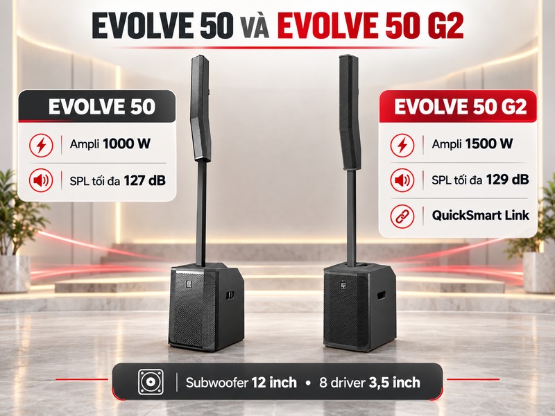 So sánh Electro Voice Evolve 50 G2 với EVOLVE 50