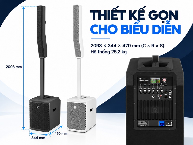 Thiết kế, kích thước và hai màu EVOLVE 50M G2