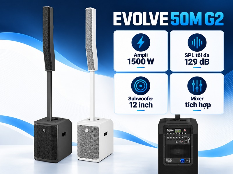 Tổng quan Electro Voice Evolve 50M G2 hai màu Đen và Trắng