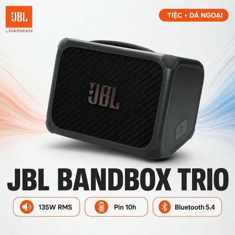 Loa JBL Bandbox Trio (135W, Pin 10h, Bluetooth 5.4)