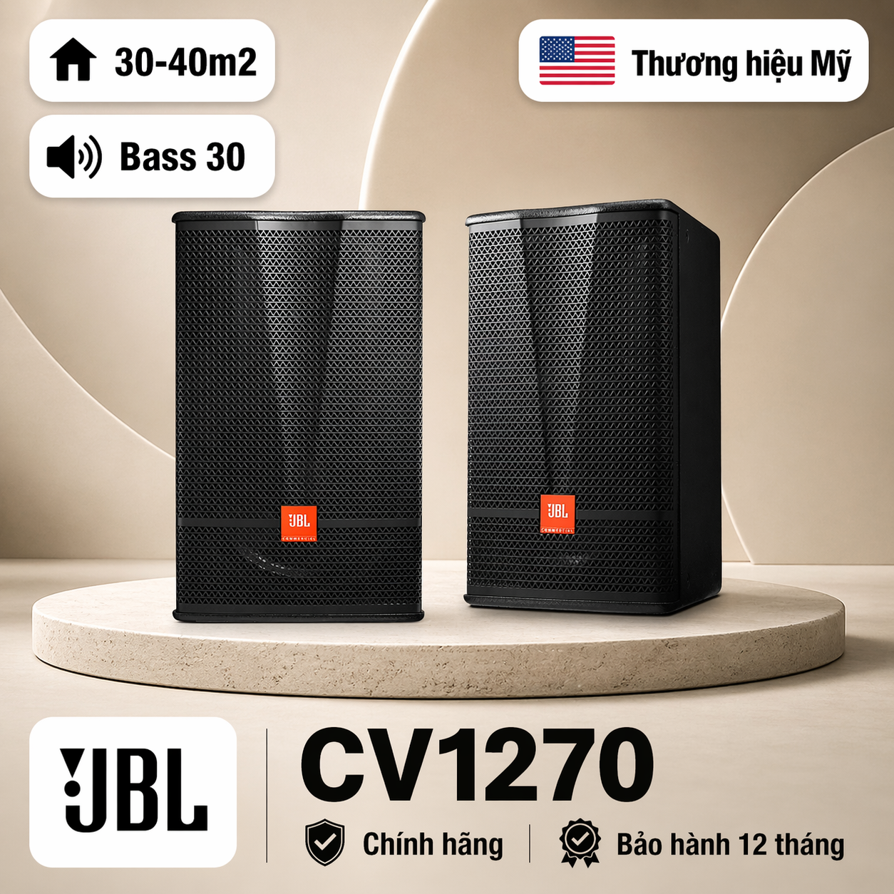 Loa karaoke JBL CV1270 (bass 30cm, Ba Sao)