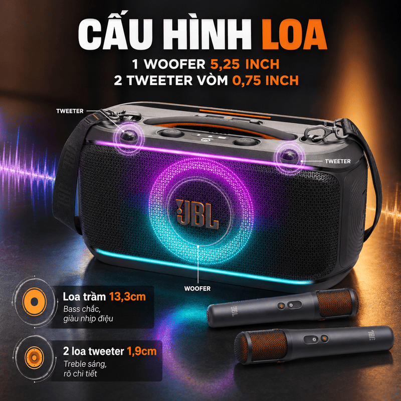 Loa JBL PartyBox On The Go 2 Plus