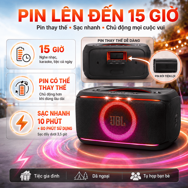 Loa JBL PartyBox On The Go 2 Plus