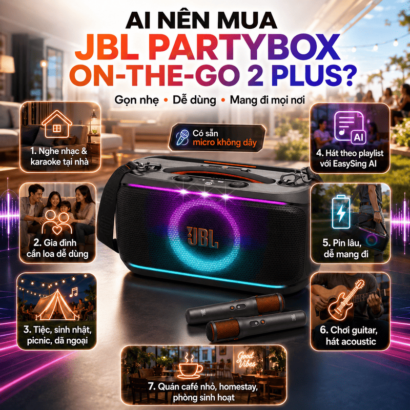 Loa JBL PartyBox On The Go 2 Plus