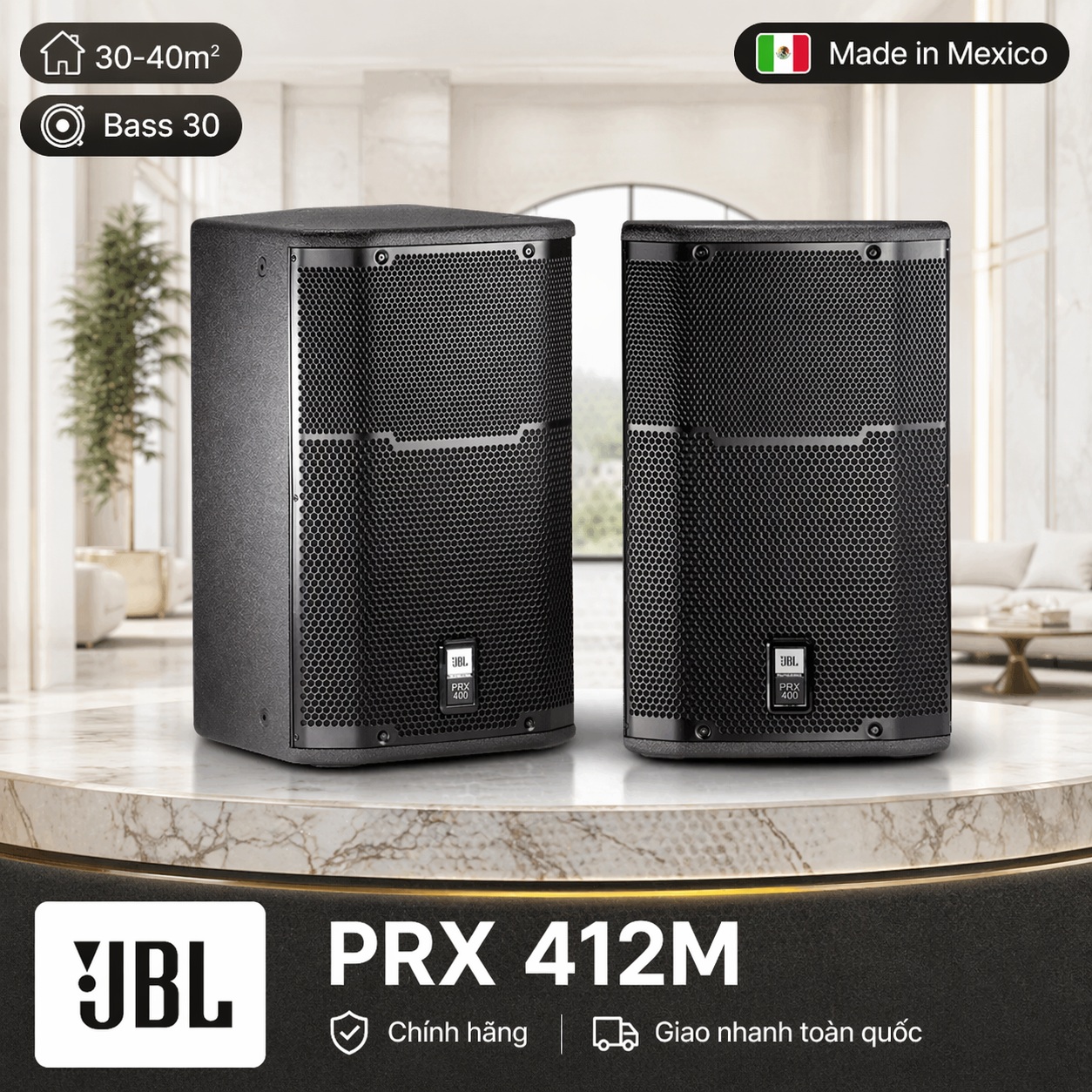 Loa JBL PRX 412M (Full bass 30cm, 300W/1200W, SX: Mexico)