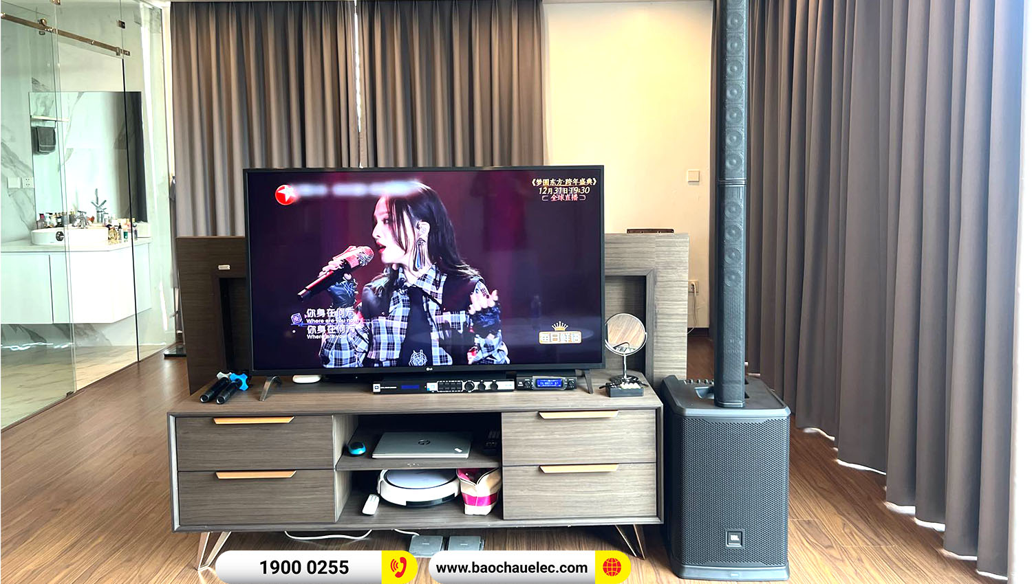 Loa JBL PRX One lắp đặt tại gia đ&igrave;nh kh&aacute;ch h&agrave;ng
