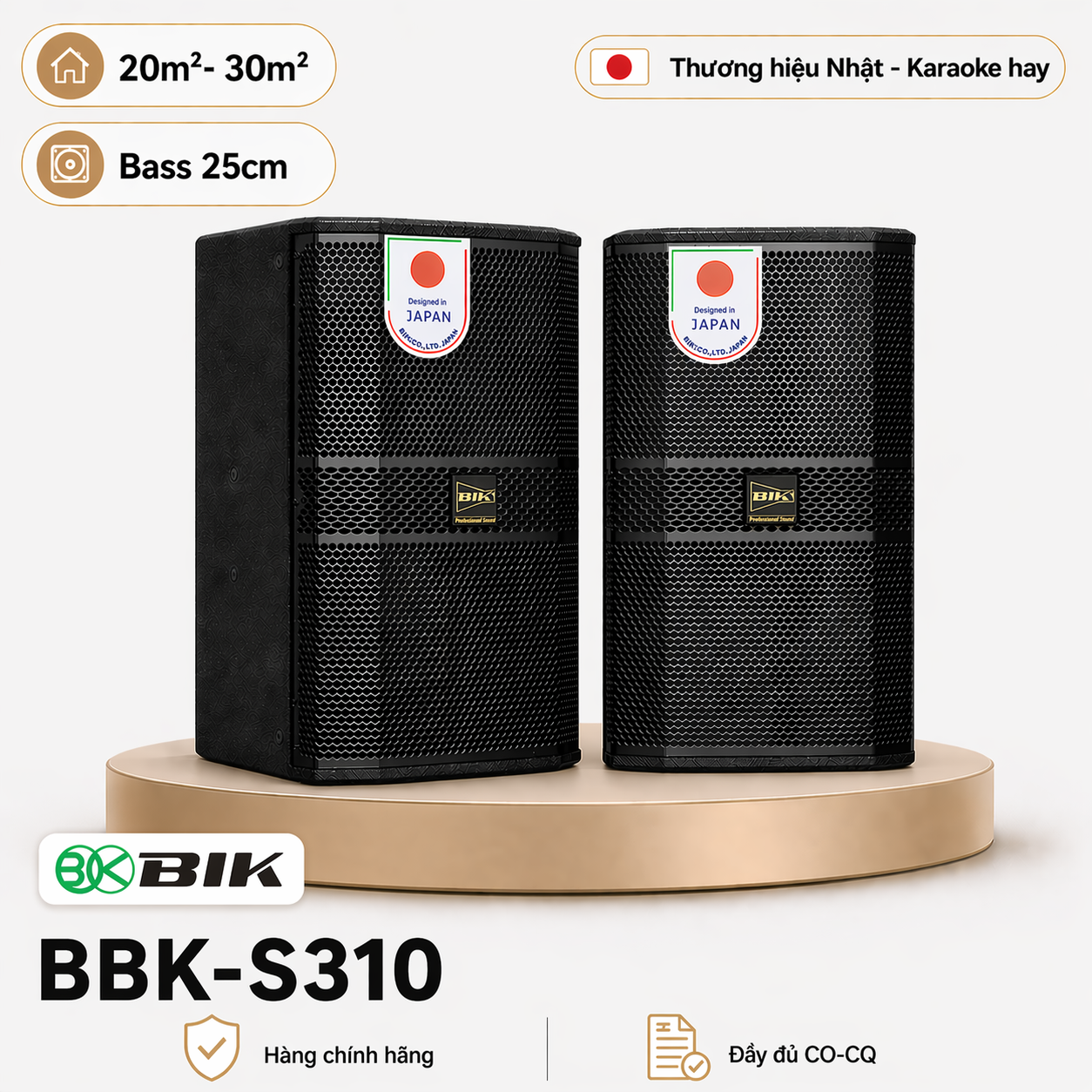 Loa karaoke Nhật BIK BBK-S310 (Bass 25cm, 920W)