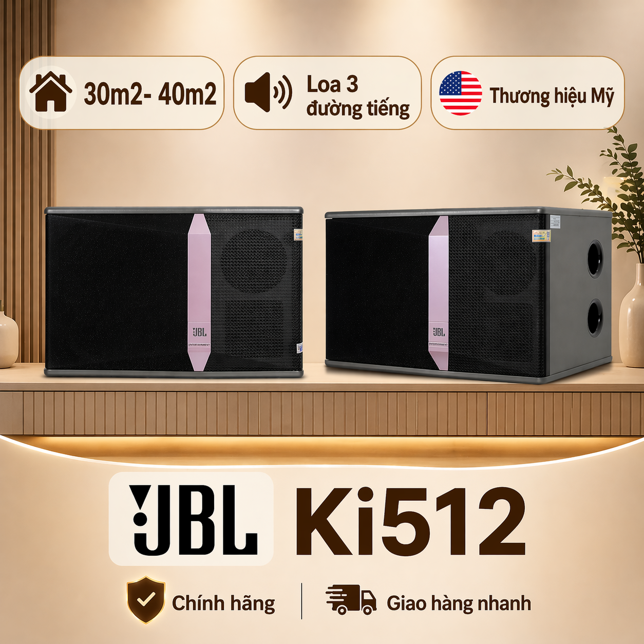 Loa karaoke JBL Ki512 (bass 30cm, Ba Sao)