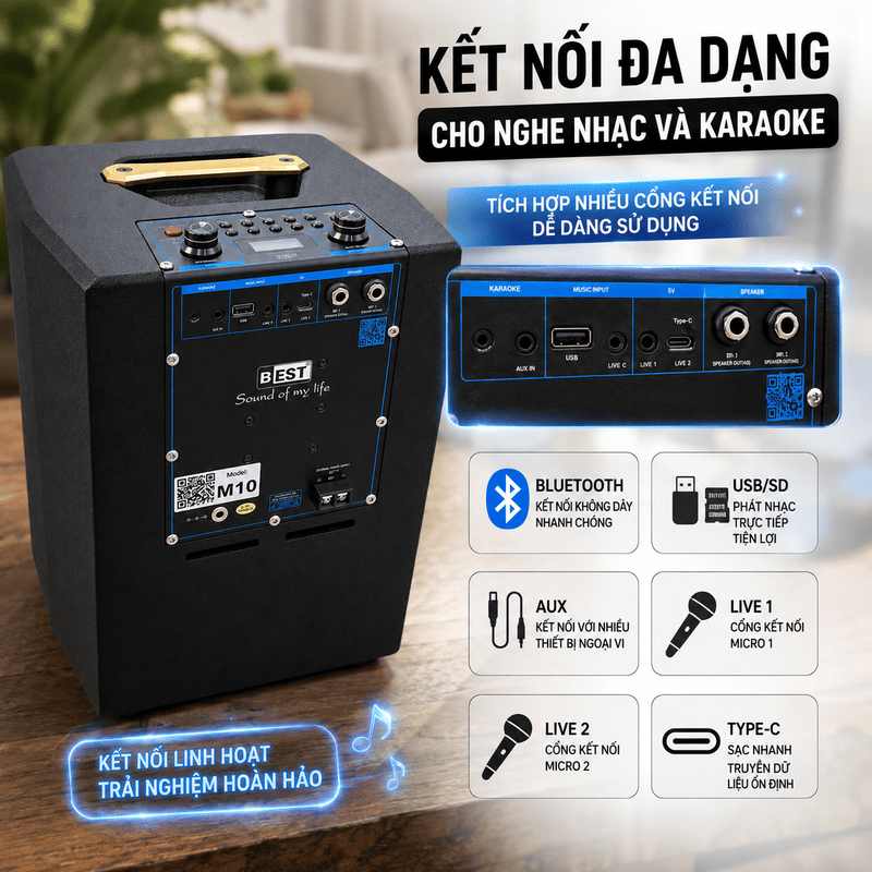Loa karaoke x&aacute;ch tay Best M10