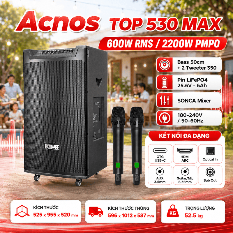 Loa k&eacute;o Acnos TOP 530 MAX