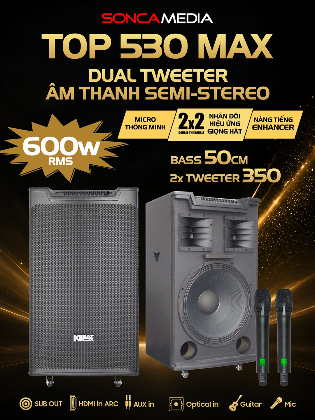 Loa k&eacute;o Acnos TOP 530 MAX
