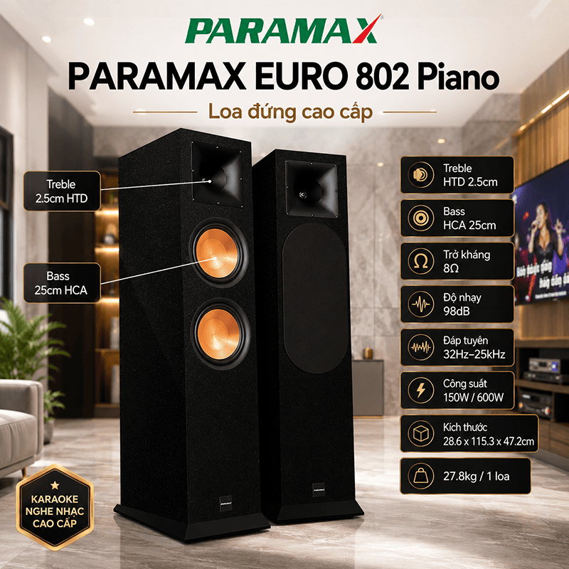 Loa Paramax Euro 802 Piano