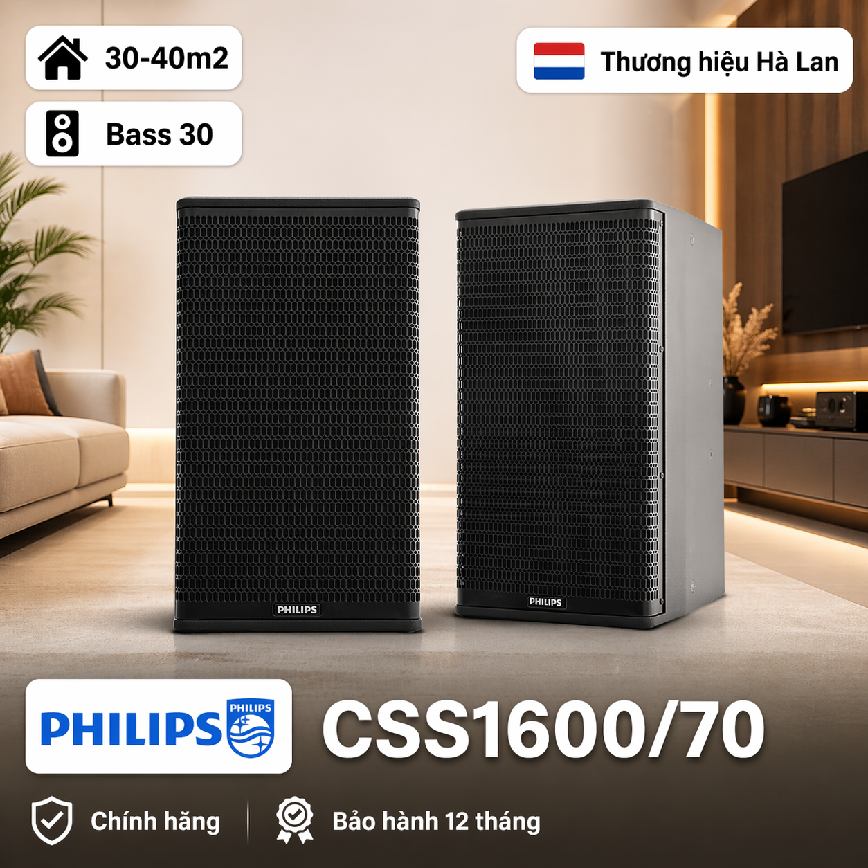 Loa Philips CSS1600/70 (Bass 30cm, 400W RMS)