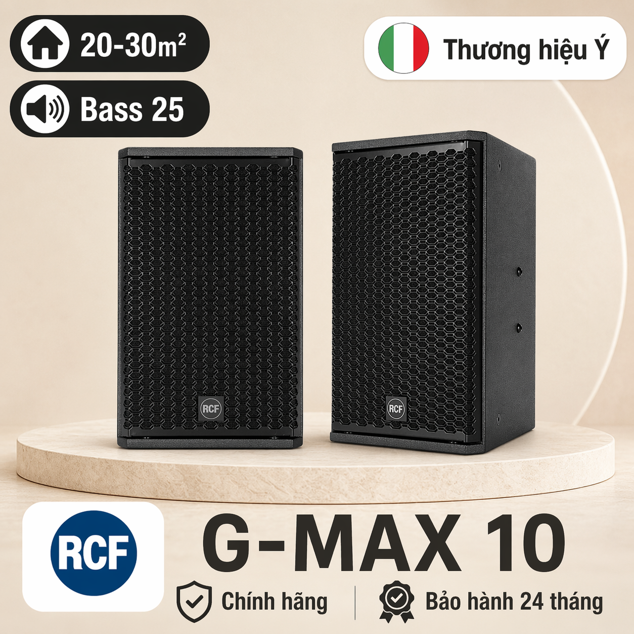 Loa RCF G-MAX 10 (Bass 25cm, RMS 400W, designed and engineered in Italy)